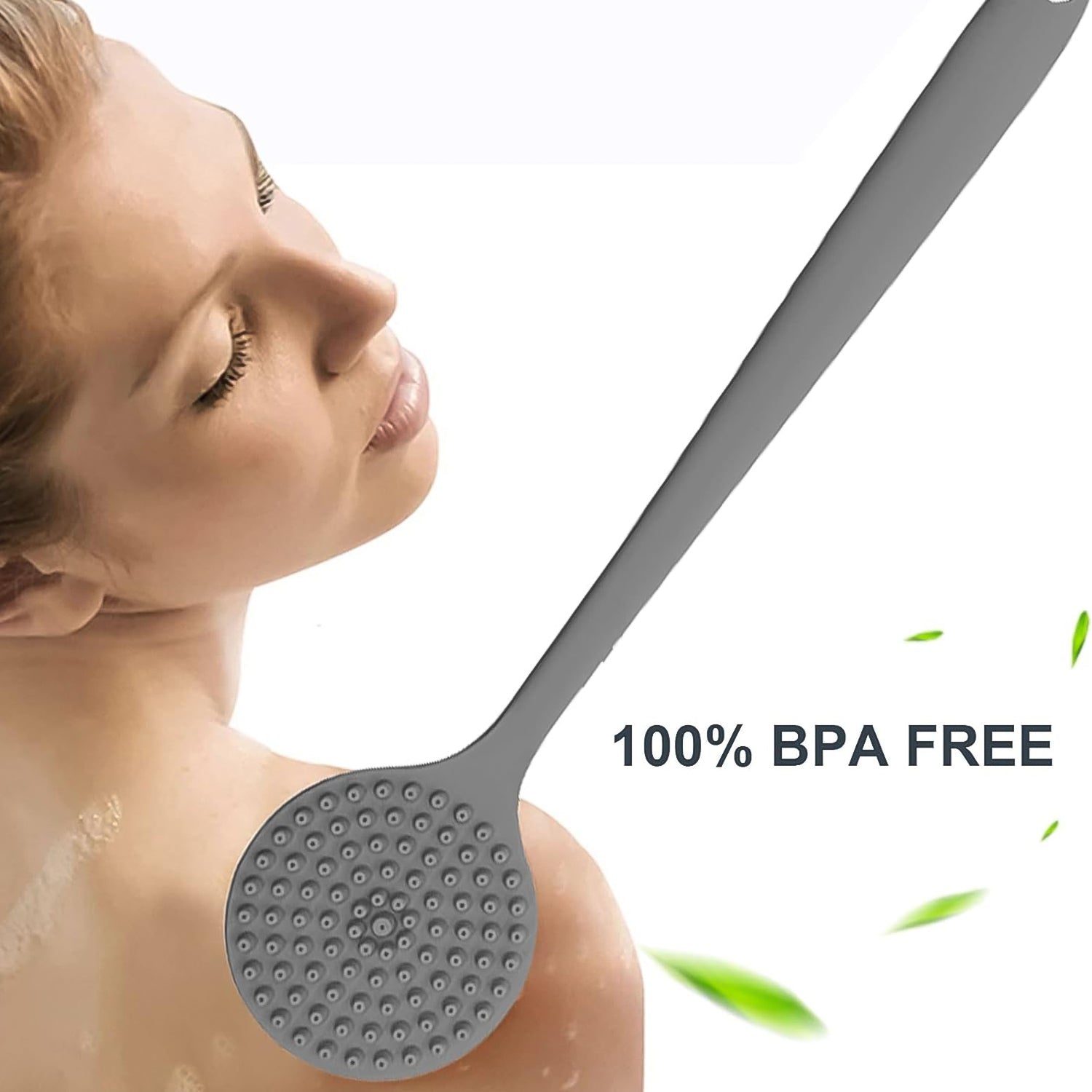 Silicone Back Scrubber Brush with Long Handle (1 Pc) Silicone Back Scrubber Brush with Long Handle (1 Pc)